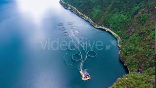 Aerial Footage Farm Salmon Fishing in Norway | Stock Footage - Videohive