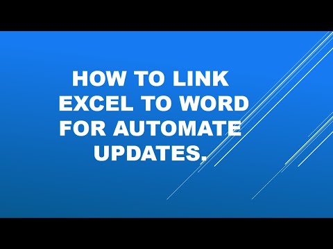 How to Link Microsoft Excel to Word to Update Data Automatically