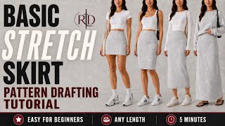 Draft a Perfect BASIC Stretch Skirt Pattern in 5 minutes | YOUR measurements Draft a Perfect BASIC Stretch Skirt Pattern in 5 minutes | YOUR measurements