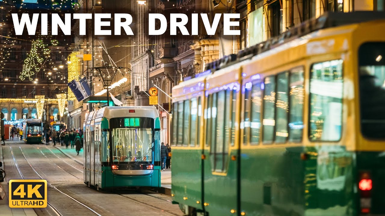 Winter Drive in Helsinki by Tram 7 🇫🇮 4K Drive in Finland