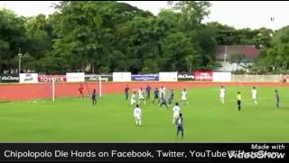 Zambian midfielder Noah Chivuta rattling nets in Thailand