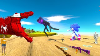 SONIC + ENDERMAN help me to save my girl - Animal Revolt Battle Simulator