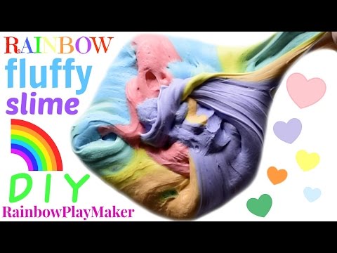 DIY FLUFFY RAINBOW SLIME!! WITHOUT BORAX! FUN SLIME VIDEO - DIY FLUFFY RAINBOW SLIME!! WITHOUT BORAX! FUN SLIME VIDEO