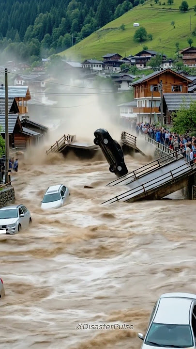 Moments Before Flash Floods Hit Homes & Swept Away Cars! #shorts