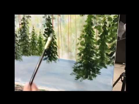 Пишем зимний пейзаж.