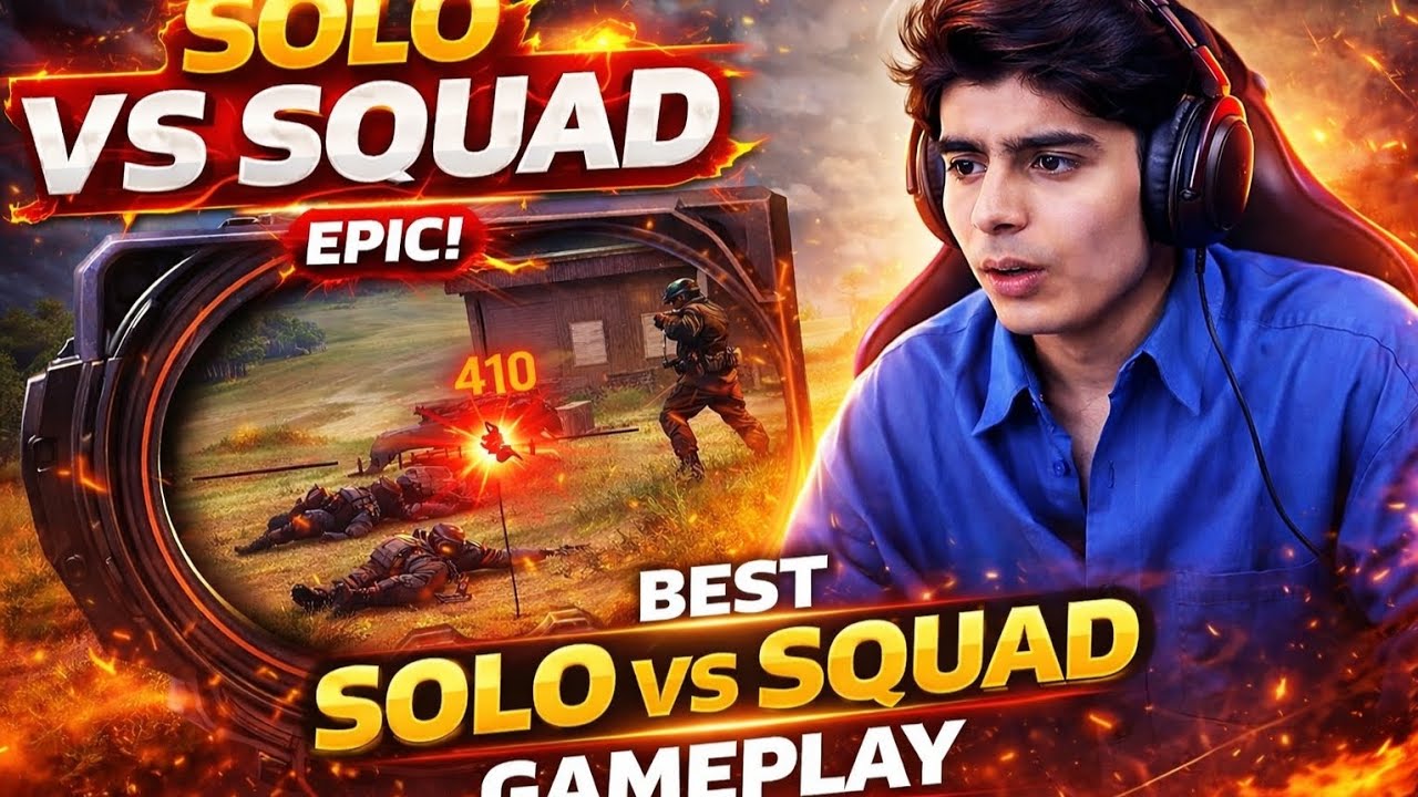 Solo vs Squad 😈 1v4 Clutch Gameplay | Epic Headshots 🔥 Ranked Match ...