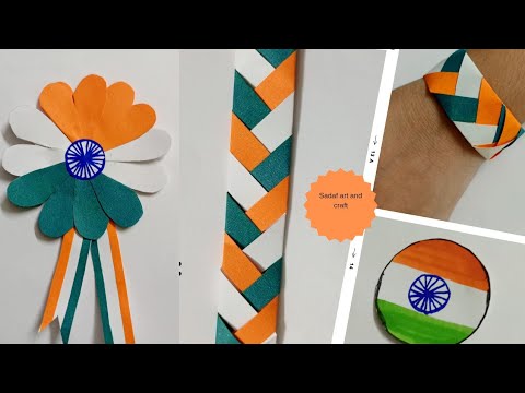 Independence Day Craft Ideas for School | Tricolour Flower Badge | Lotus Flower | Wall Hanging