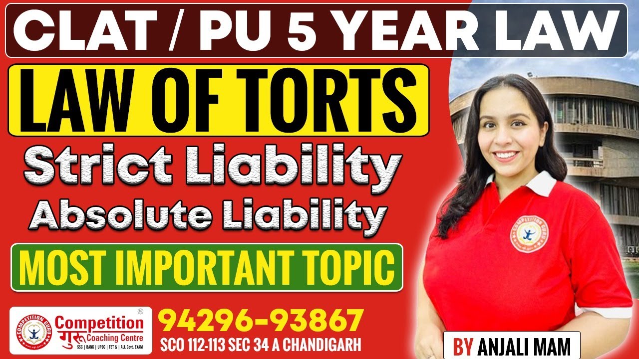 Law of Torts | Legal Reasoning for CLAT / PU 5 year law Preparation ...
