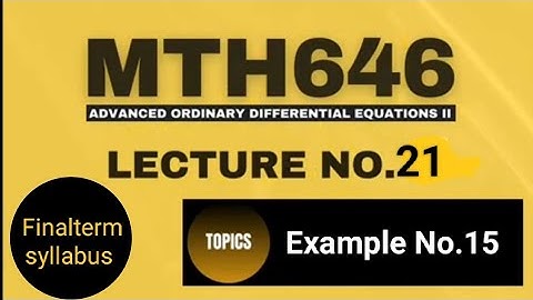 MTH646 Lecture No.21 ||Short Lecture|| Crank Nicolson Method Example