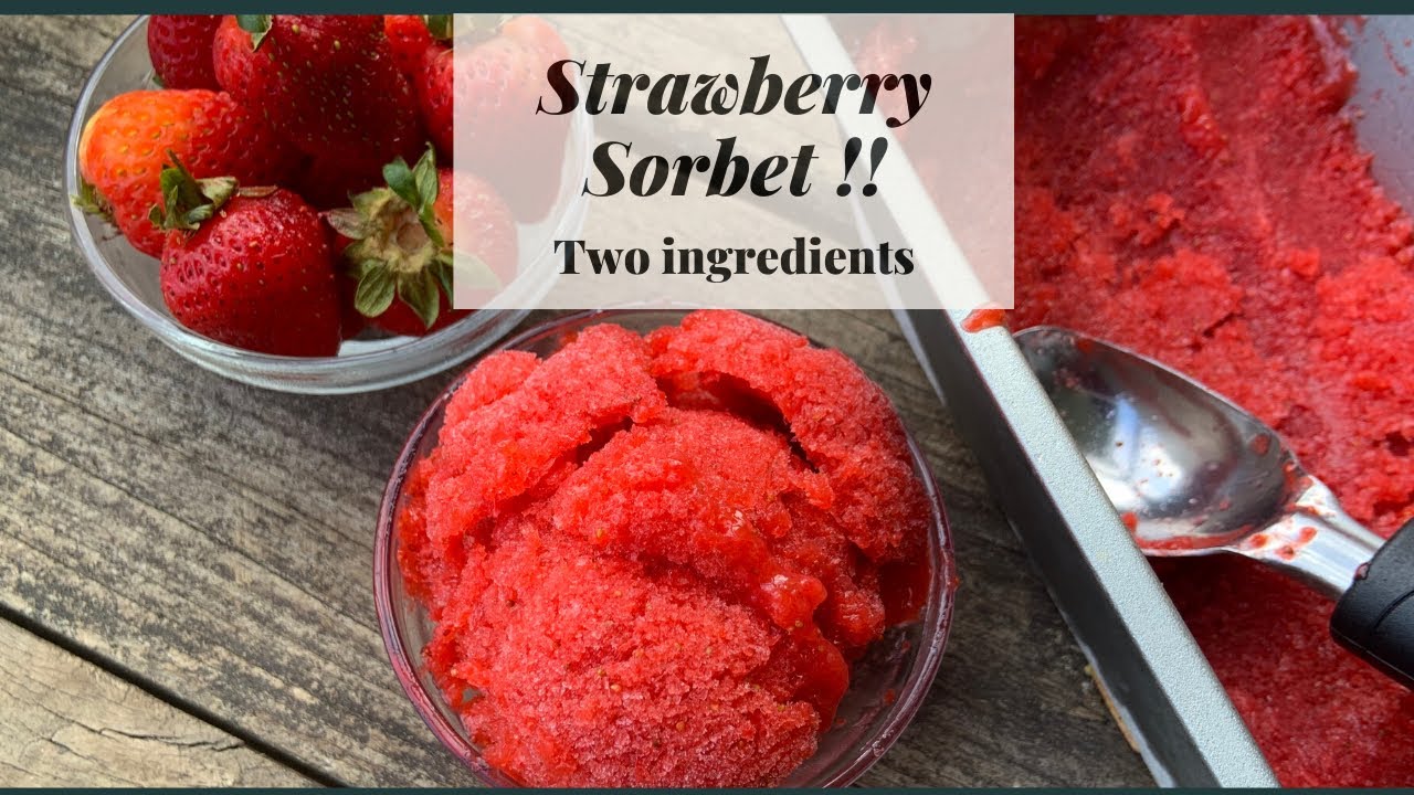 3 INGREDIENT STRAWBERRY SORBET ! HEALTHY SUGARFREE DAIRYFREE