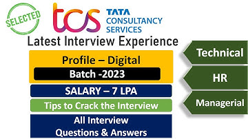 Latest TCS Digital Interview Experience| Selected | Batch-2023 | TR + HR + MR | Answers