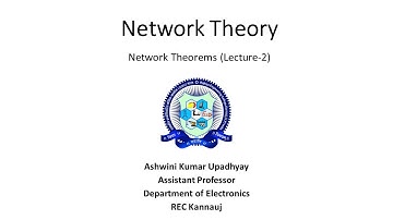 Network Theory Lec 3.2: Thevenin