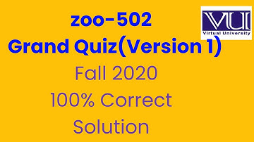 Zoo502 Grand quiz Solved file Fall 2020