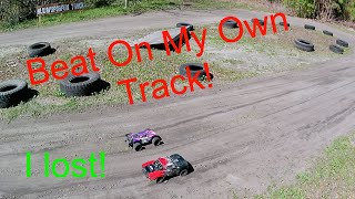 Arrma Vortex 3s VS Arrma Senton  3s!  Got A beat down on my own track!