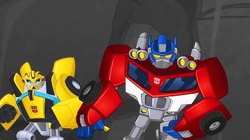 Transformers Rescue Bots Optimus Prime and Bumblebee vs MorBots
