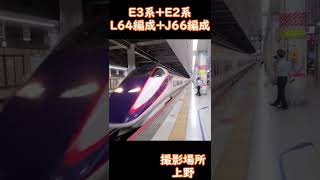 【やまつば】E3系L64編成+E2系J66編成　上野駅到着