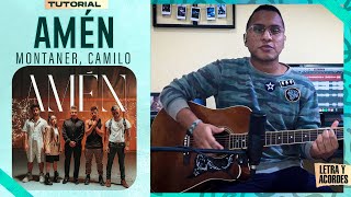 "AMÉN" - Ricardo Montaner, Mau y Ricky, Evaluna, Camilo | Tutorial en Guitarra | Letra y Acordes
