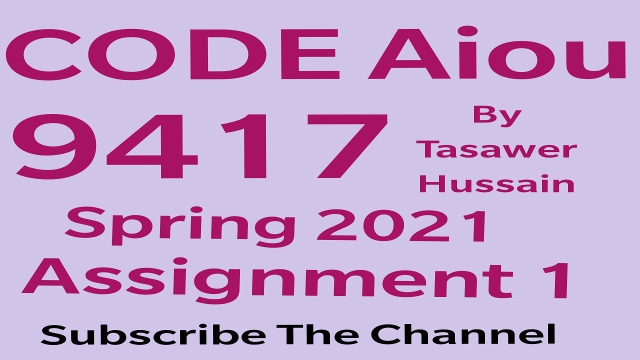 aiou 9417 solved assignment