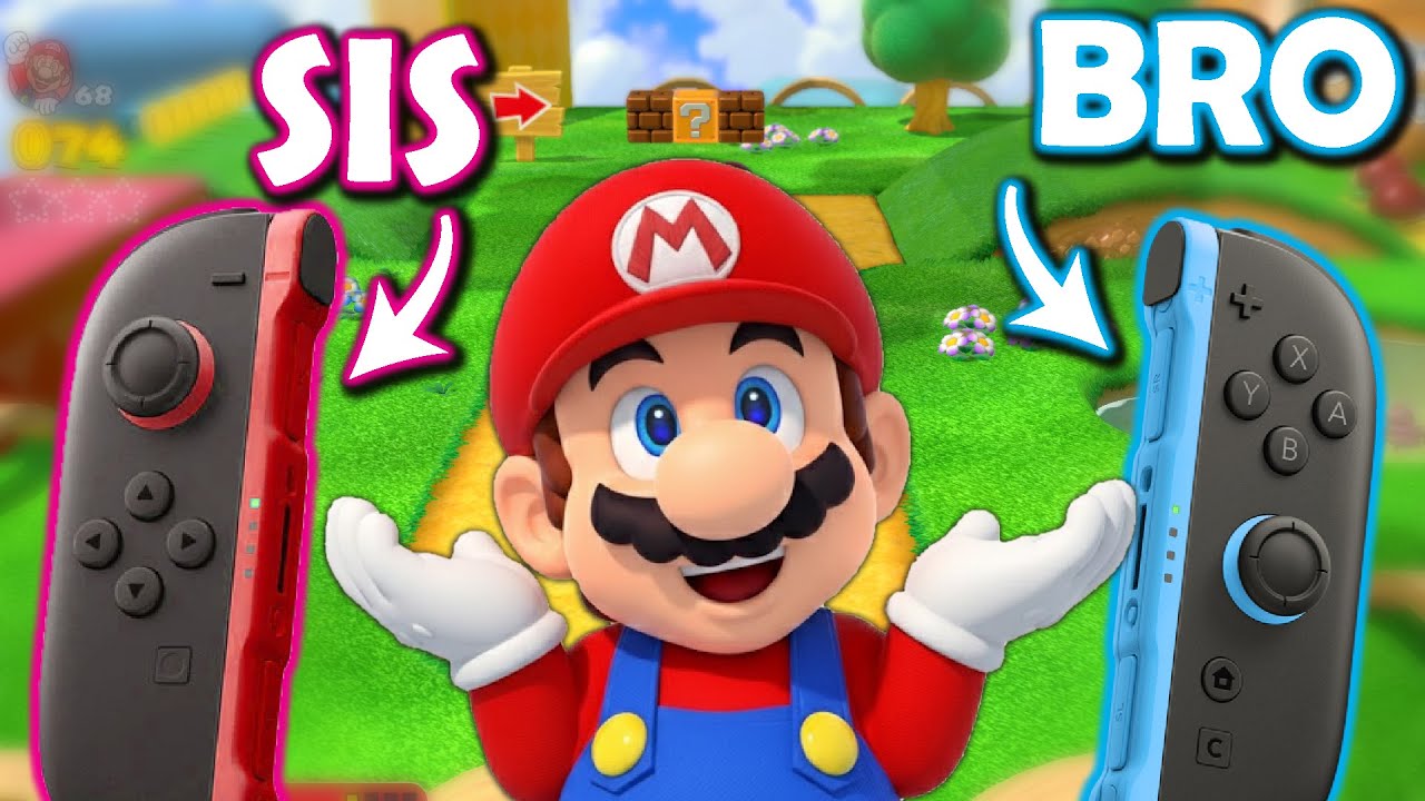 We both control Mario, with one joy-con each (World 2) - YouTube