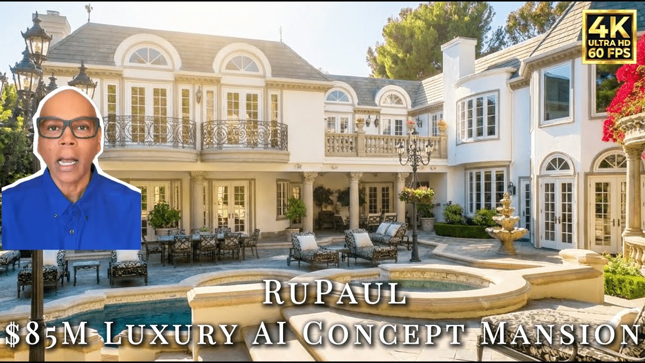Inside RuPaul $85M Luxury AI Concept Mansion | Celebrity Home Tour: 4K