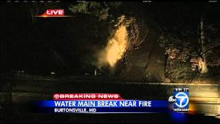 House fire in Burtonsville, Md. injures 1 firefighter; water main break shuts down neighboring road