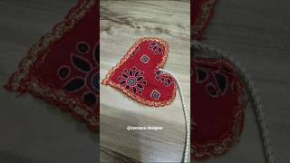 Heart Shape Latkan Stitching |  Gota Lace Latkan Design #latkandesign #shortfeed #heart #heartshaped