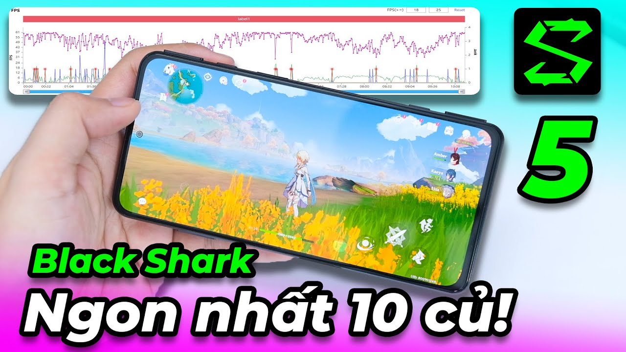 Test game Black Shark 5: Snap 870 Genshin Impact Max Setting hơi đuối rồi, chơi Medium thôi:))