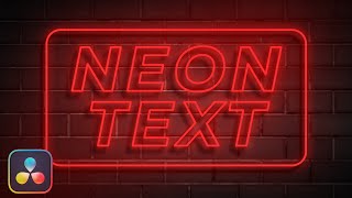 How to create NEON TEXT in Davinci Resolve?