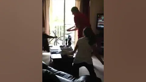 Dad and son fighting