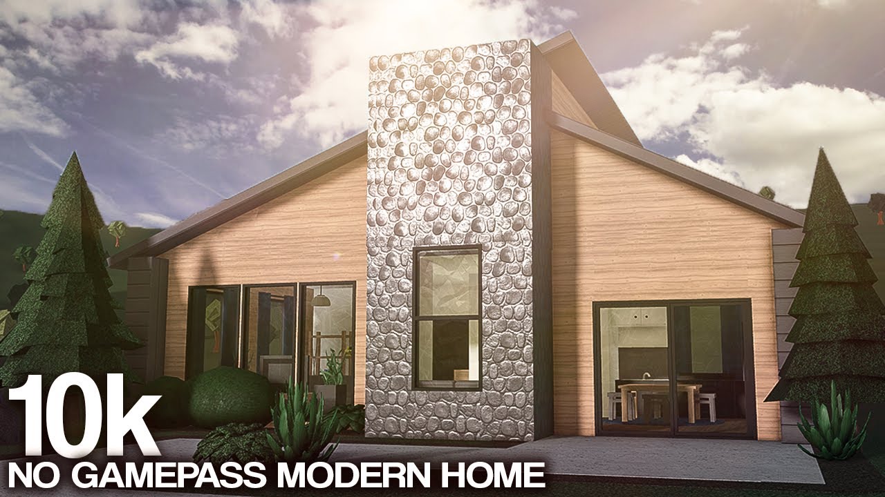 10k No Gamepass Modern House | Roblox | Bloxburg Housebuild - YouTube