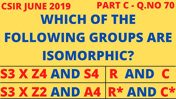 WHICH OF THE FOLLOWING GROUPS ARE ISOMORPHIC