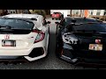 Side by Side Comparison - Hi Rev Sports V1 Tail Lights vs Stock w/LED - 2019 Honda Civic Type R FK8