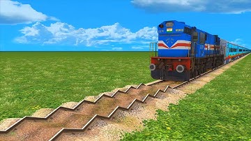 CRAZY 4 FAST INDIAN TRAIN SHAKE AND CRASH PASSING THE UNDULATING RAILROAD TRACK #158 Train Simulator