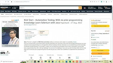 My Book is now available on Amazon - Kick Start Automation Testing