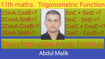 Transformation angle formula | Very helpful formula | class 11th & IIT-JEE | Abdul Malik | India |