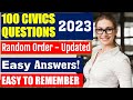Master the 100 Random Civics Questions for US Citizenship 2023 (Repeat 2X)