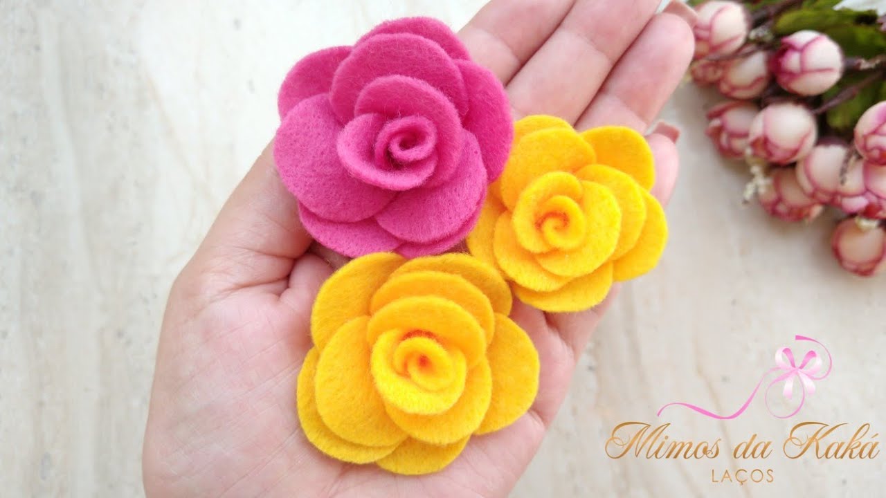 Rosa em Feltro Fácil de Fazer/Flor/Kaká Magalhães
