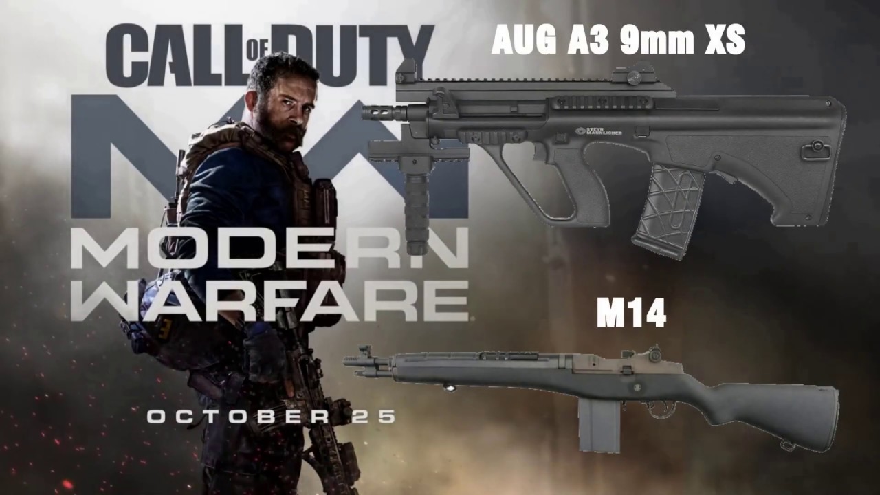 Modern Warfare 2019 MP WEAPONS [AUG A3 9mm XS & M14 RIFLE] - YouTube