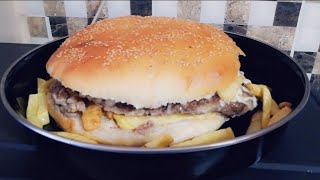 طريقة عمل البرجر العملاق( ماستر برجر) | How to make a big burger