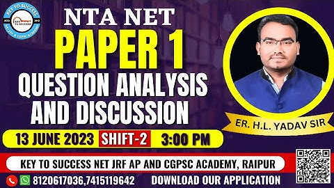 NTA NET Paper 1 Shift 2 Analysis and Discussion | Key to Success Academy