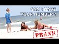 Can I Have Your Number PRANK - 9 year old Talking to Girls on the Beach