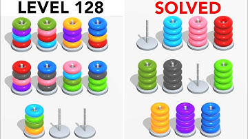 Color Hoop Stack Level 128 | Puzzle Games | Complete