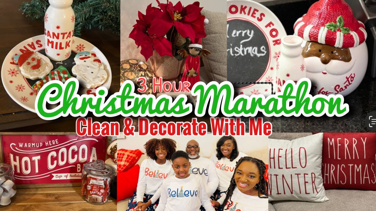 CHRISTMAS MARATHON| DECORATIONS| CHRISTMAS MORNING| CLEANING| 3 HOURS OF HOLIDAY FUN #christmas