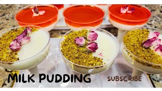 فرنی مجلسی دو رنگ:Milk Pudding with Jelly Topping