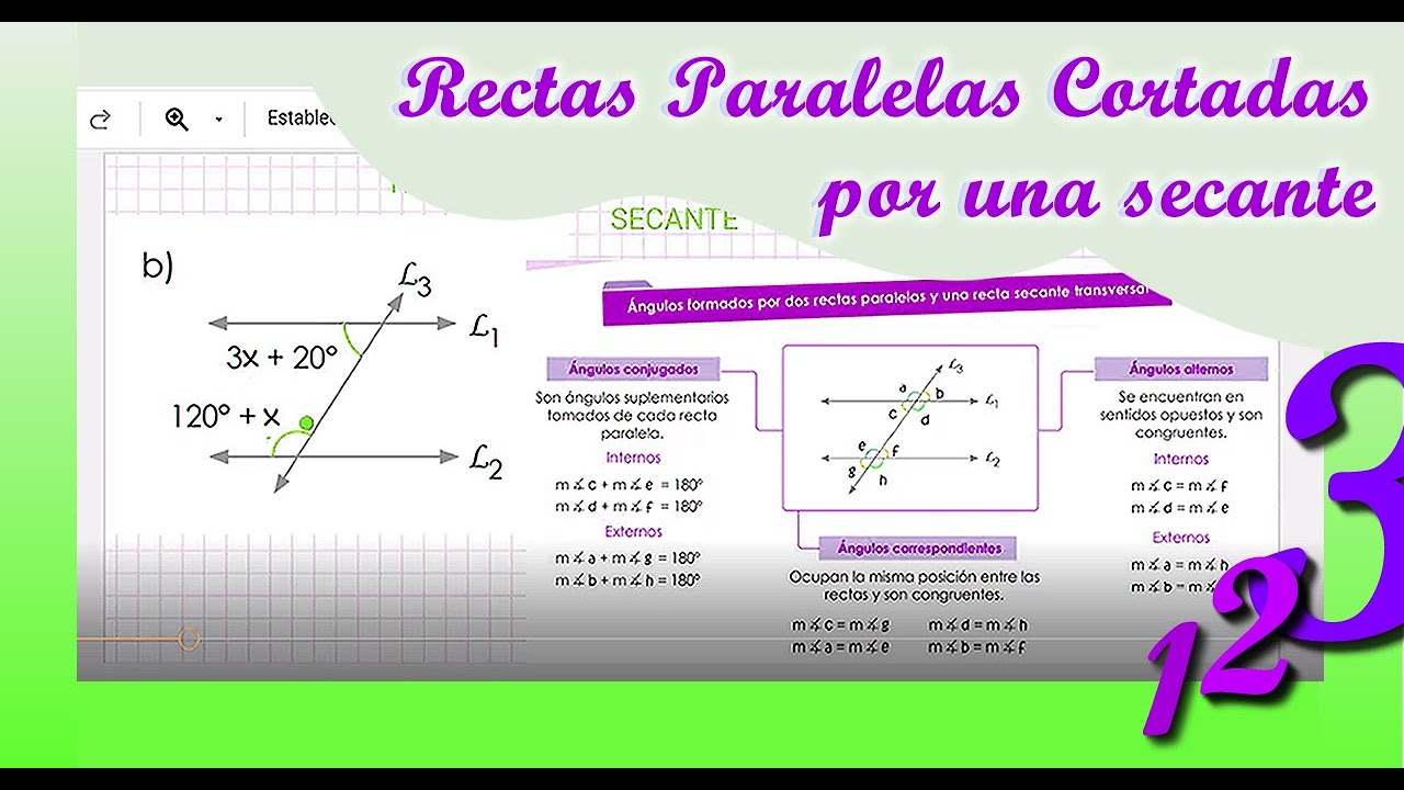 RECTAS PARALELAS CORTADAS POR UNA SECANTE - RAMA: GEOMETRÍA_6TO DE