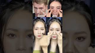 Europe vs Asia nose contour #beautyhacks #makeuptutorial #nosecontour