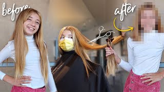 11yr old DONATES over 13 INCHES of hair!