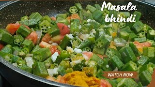 instant bindi masala recipe | okra recipe | bindi piyaz recipe by dilli mughali point