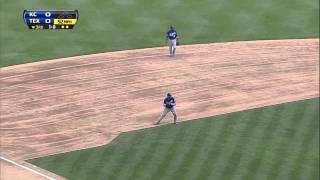 2013/06/01 Moustakas' great catch, throw