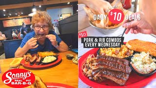 $10 Wednesdays Pork & Rib Combo 🍽️Sonny's BBQ Local Pitmasters Since 68